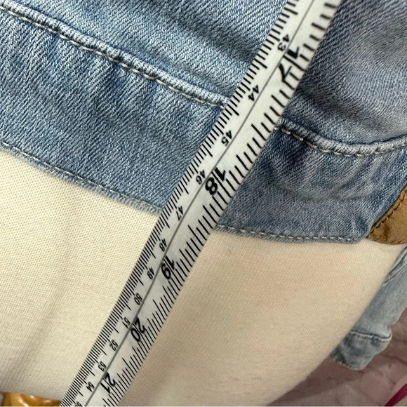 hollister denim jean jacket light wash sz small cotton blend boho western - Picture 4 of 8